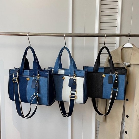 Compact Patchwork Carry Bag in Neutral