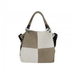 Contemporary Patchwork Carry Bag in Neutral