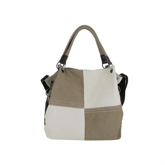 Contemporary Patchwork Carry Bag in Neutral
