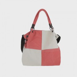 Contemporary Patchwork Carry Bag in Neutral
